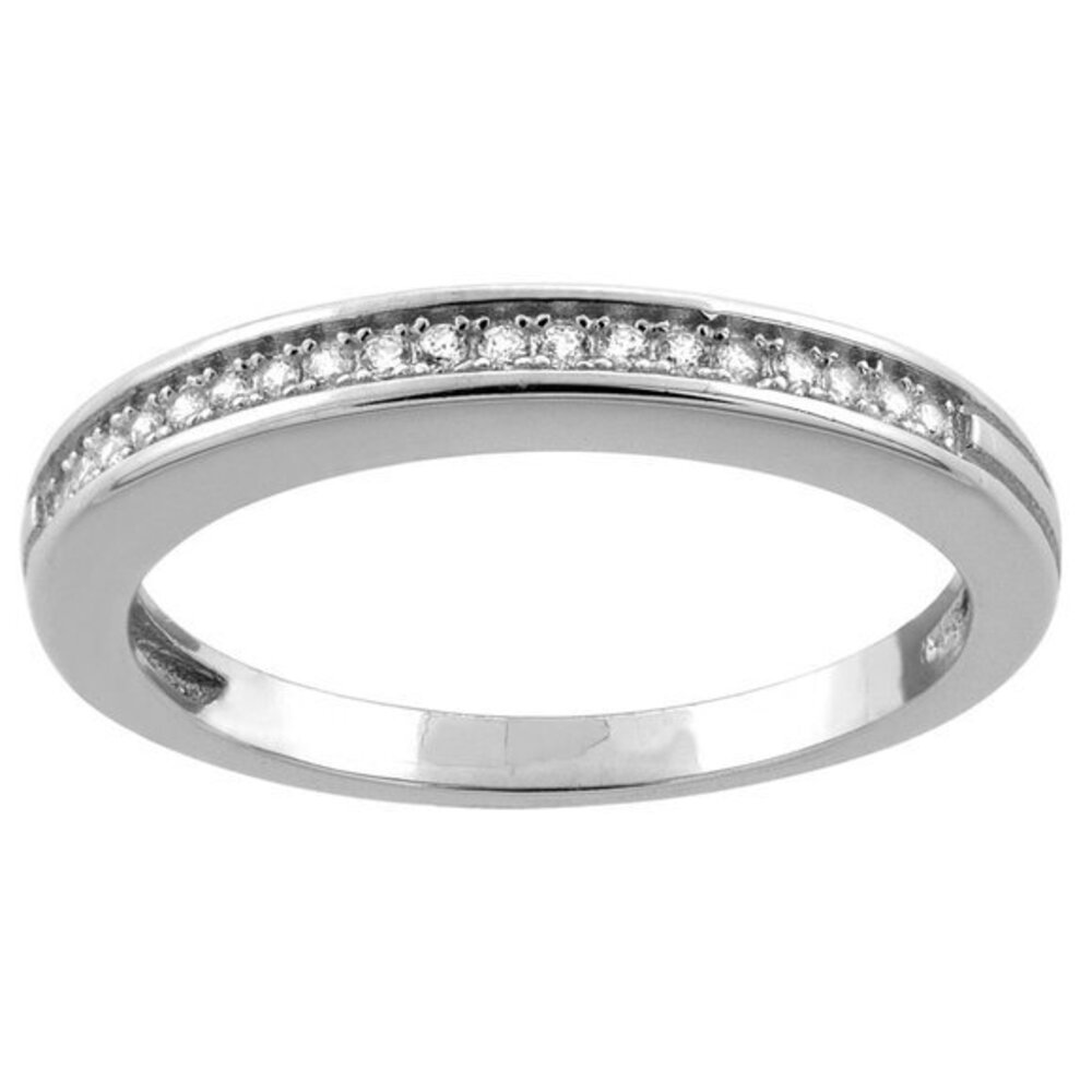 Sterling Silver CZ half Eternity Wedding Band 5 6 7 8 9 10